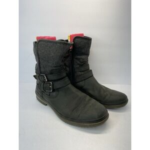 UGG Women's Simmens Charcoal Grey/Black Boot Size 9 Fur Lined Zip